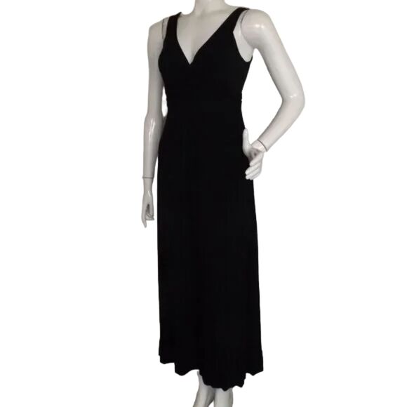BODEN Maxi Dress, 8, Black Jersey, Sleeveless, V-neck, Viscose, RUNS SMALL - Picture 5 of 12